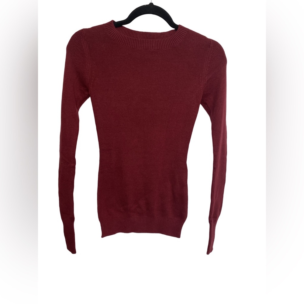 Express Burgundy Crew Neck Sweater